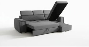 Colțar extensibil universal SALVADA, în L, cu spațiu de depozitare, gri închis