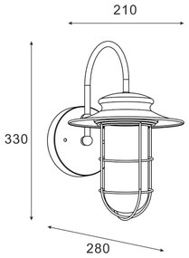 Lampă de perete de exterior Zuma Line 17068-WD INDUSTRIAL 1xE27/60W/230V IP44 negru