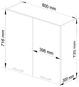 Dulap de bucătărie superior Organo W 80 (alb). 1117515