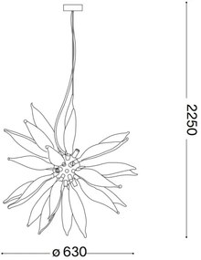 Lustră LED pe cablu Ideal Lux LEAVES 8xG9/3W/230V d. 63 cm alb