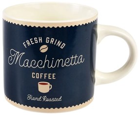 Cană albastru-închis/crem din ceramică 350 ml Macchinetta – Rex London