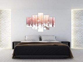 Tablou - Zebra în pădurea înzăpezită (150x105 cm)