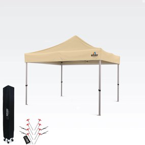 Foișor de grădină pliabil 3x3 m | Protecție UV/PVC premium | Construcție robustă BRIMO | Montaj rapid fără scule - fără pereți - Bej