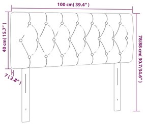 Tablie de pat cu LED, gri deschis, 100x7x78 88 cm, textil 1, Gri deschis, 100 x 7 x 78 88 cm