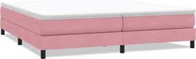 vidaXL Pat cu arcuri fără saltea roz 200x210 cm catifea