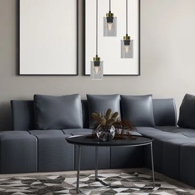 Lustră pe cablu CHIC 3xE27/60W/230V neagră/gri