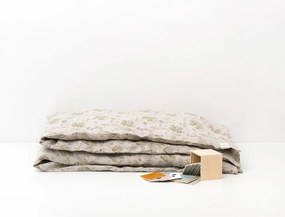 Lenjerie de pat din in pentru copii Linen Tales Botany, 140 x 200 cm, bej