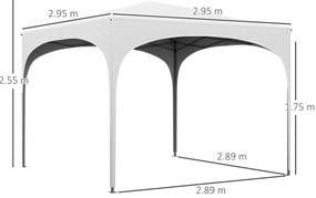 Outsunny Cenador de Grădină Pliabil cu Înălțime Reglabilă Geantă de Transport Impermeabilă Anti-UV și Saci de Nisip Alb | Aosom Romania