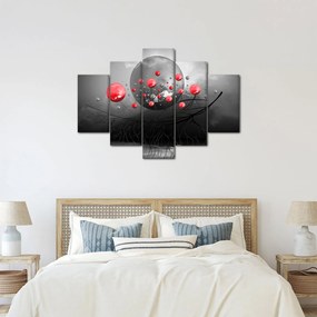 Tabloul cu bile abstracte roșii (150x105 cm)