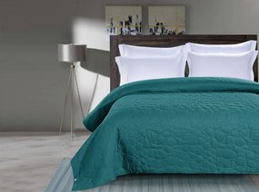 Tyrkysový přehoz na postel se vzorem STONE Dimensiune: 200 x 220 cm