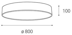LED2 - Lampă plafon MONO LED dimabilă 100W 230V 3000K/4000K albă