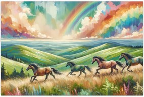 Tablou – Cai galopând prin peisaj (90x60 cm)