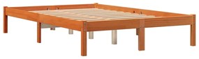 844842 vidaXL Cadru de pat, maro ceruit, 135x190 cm, lemn masiv de pin