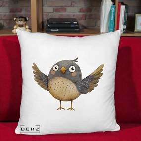 Perna Decorativa Pasare cu Aripi Intinse, 40x40 cm, Alb Pufos, Husa Detasabila, Perna Inclusa, BEKZ®