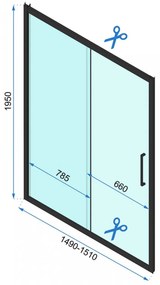 Usa de nisa culisanta Rea Rapid Slide 150 cm sticla 6 mm auriu