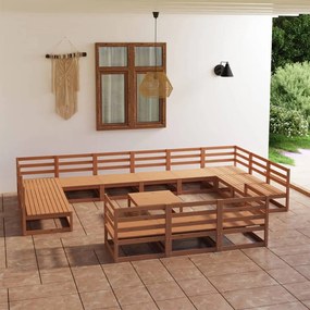 3076237 vidaXL Set mobilier de grădină, 14 piese, lemn masiv de pin