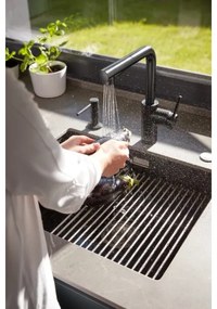 Baterie de chiuvetă cu cap de duș extractibil KFA Armatura 6623-110-81 DUERO BASIC negru mat