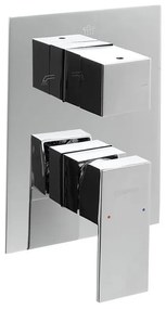 Baterie argintiu-lucios pentru duș încastrată (3 ieșiri) Latus – Sapho