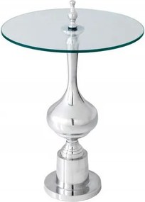 Masuta auxiliara design unicat Abstract 65cm, argintiu