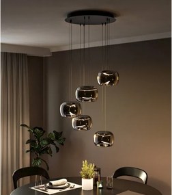 Eglo 390434 - Lustră LED dimmabilă pe cablu HORTUNAS 5xLED/5,8W/230V negru/fumuriu