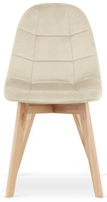 OFERTA Scaun de sufragerie din catifea bej BORA II. calitate secundara