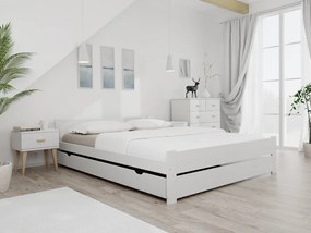 Pat de o persoana alb, IKAROS DOUBLE 120 x 200 cm Saltele: Fara saltea, Somiera pat: Cu lamele curbate