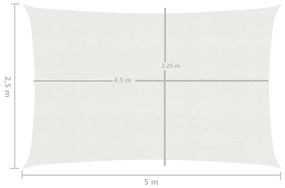 Panza parasolar, alb, 2,5 x 5 m, HDPE, 160 g m   Alb, 5 x 2.5 m