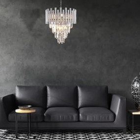 Lustră de cristal pe lanț MADISON 9xE14/40W/230V crom