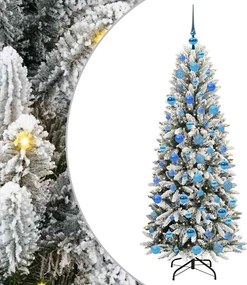 vidaXL Brad de Crăciun artificial cu 300 LED cu suport Alb 180 cm