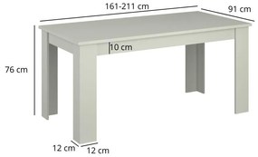 Masă de sufragerie extensibilă Kodro (cașmir + stejar evoke) (pentru 6-8 persoane). 1116932