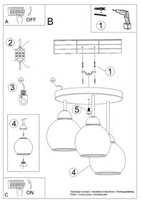 Plafonieră neagră ø 15 cm Grande – Nice Lamps