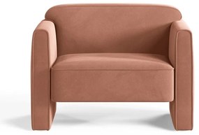 Fotoliu roz cu tapițerie din catifea Abby – Micadoni