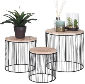 SET 3x Suport flori Ø 19/23/28 cm negru/bej