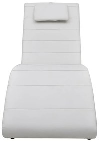 240710 vidaXL Șezlong cu pernă, alb, piele ecologică