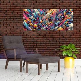 Tablou - Graffiti multicolor (120x50 cm)