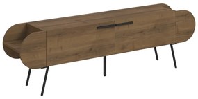 Masă TV în culoare naturală cu aspect de lemn de nuc 195x57 cm Saluso – Marckeric