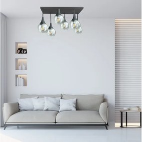 Lustră aplicată SOMA 6xE27/60W/230V negru/transparent