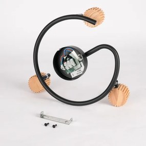 Brilagi - Lampă ODENSE cu 3 spoturi 3xE14/10W/230V lemn de cauciuc/negru