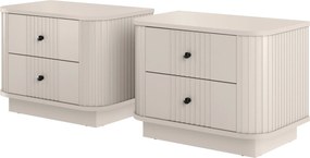 Set de noptiere Vesper 56 cm cu mânere negre - culoare cașmir