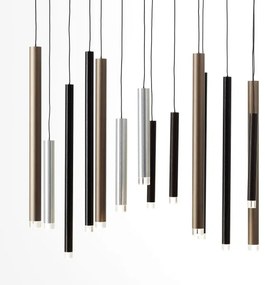 Brilliant CEMBALO - lustru suspendat LED dimabil, 60W, 230V, crom/negru/maro