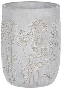 Husă din beton pentru ghiveci cu flori de câmp,gri, 19 x 25 cm