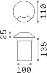 Ideal Lux - Lampă LED îngropată ROCKET, 3W, 230V, CRI 90, IP67, crom mat