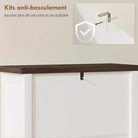 HOMCOM Dulap pentru pantofi 18 perechi, dulap îngust cu 3 sertare basculante și rafturi reglabile, alb | Aosom Romania