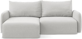 Colțar gri deschis extensibil/cu spațiu de depozitare cu tapițerie din catifea (cu colț pe partea stângă/cu șezlong) Kalena – Makamii