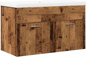 vidaXL Set mobilier de baie, 2 piese, lemn vechi, lemn prelucrat