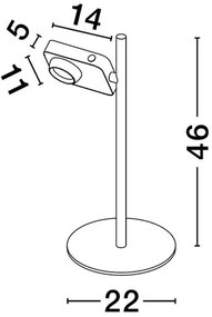Lampa de masa LED cu spot directionabil stil minimalist KEDROS alb