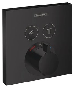 Baterie dus incastrata Hansgrohe ShowerSelect negru mat 2 functii
