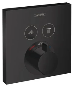 Baterie dus incastrata Hansgrohe ShowerSelect negru mat 2 functii