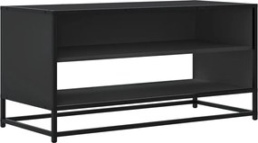 vidaXL Dulap TV, negru, 91x40x46 cm, lemn prelucrat și metal