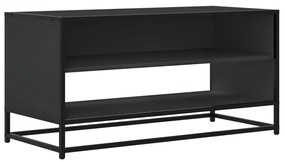 848884 vidaXL Dulap TV, negru, 91x40x46 cm, lemn prelucrat și metal